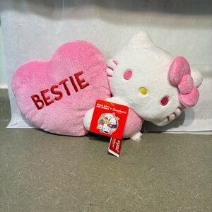Hello Kitty-Sweethearts Collaboration Pink and White Bestie Embroidered Plush